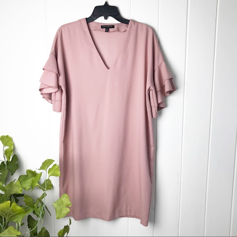 SOLD Banana Republic Layered Flutter Sleeve Dress